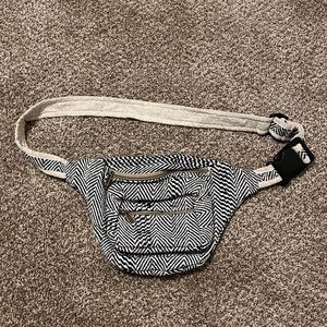 Black and White Chevron Belt Bag